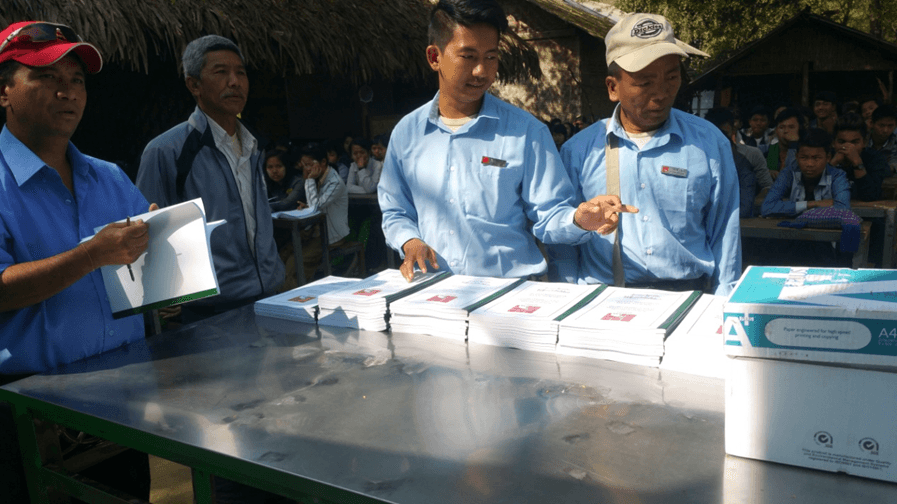 Provided the English Lesson Books to 10th Standard students for communities